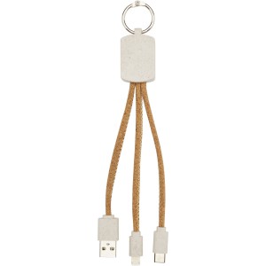 Bates wheat straw and cork 3-in-1 charging cable, Natural (Eletronics cables, adapters)