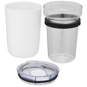 Bello 420 ml glass tumbler with recycled plastic outer wall, (Glasses)