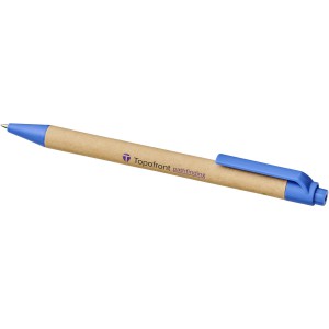 Berk recycled carton and corn plastic ballpoint pen, Blue (Wooden, bamboo, carton pen)