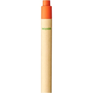 Berk recycled carton and corn plastic ballpoint pen, Orange (Wooden, bamboo, carton pen)