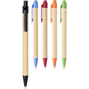 Berk recycled carton and corn plastic ballpoint pen, Orange (Wooden, bamboo, carton pen)