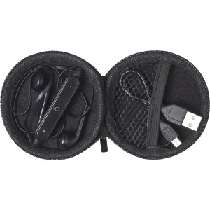 ABS pouch with earphones Aria, black