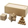 Brainiac 3-piece wooden brain teaser set, Wood