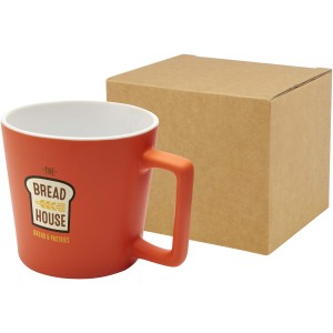 Cali 370 ml ceramic mug with matt finish, Orange (Mugs)