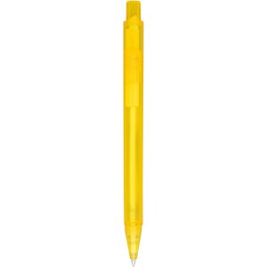 Calypso frosted ballpoint pen, Frosted yellow (Plastic pen)