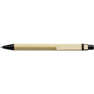 Cardboard ballpen Peter, black (Wooden, bamboo, carton pen)