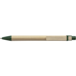 Cardboard ballpen Peter, green (Wooden, bamboo, carton pen)