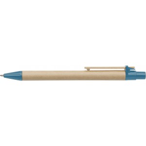 Cardboard ballpen Peter, light blue (Wooden, bamboo, carton pen)