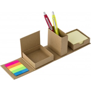 Cardboard desk organiser Vicky, brown (Sticky notes)