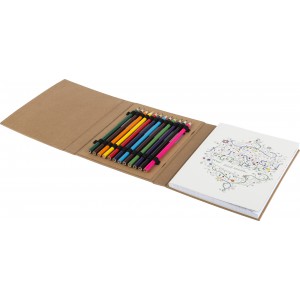 Cardboard drawing set Kora, brown (Drawing set)