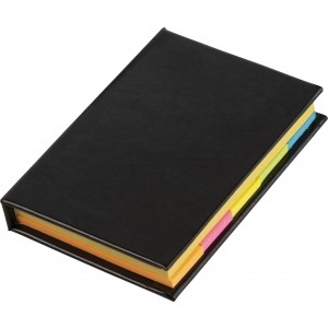 Cardboard sticky note holder Belinda, black (Sticky notes)