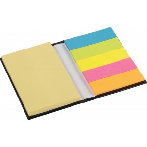 Cardboard sticky note holder Belinda, black (Sticky notes)