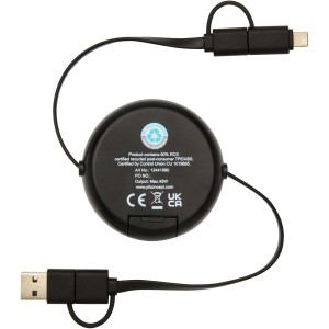 Chechia 5-in-1 recycled plastic 100 cm retractable data sync (Eletronics cables, adapters)