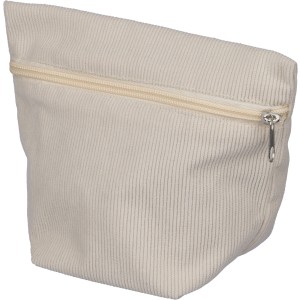 Corduroy zippered cosmetic pouch Tia, beige