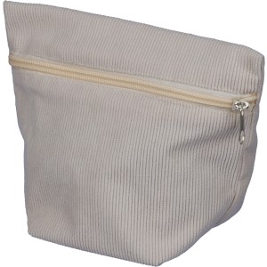 Corduroy zippered cosmetic pouch Tia, grey