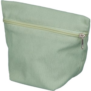 Corduroy zippered cosmetic pouch Tia, pastel green