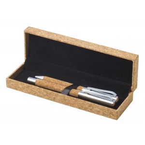 Cork writing set Elmer, brown (Pen sets)