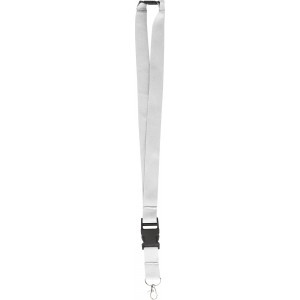 Polyester (300D) lanyard and key holder Bobbi, white