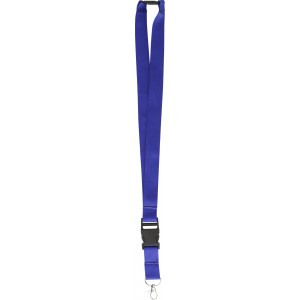 Polyester (300D) lanyard and key holder Bobbi, cobalt blue