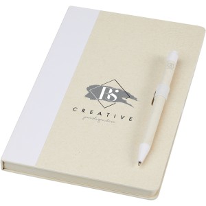 Dairy Dream A5 size reference notebook and ballpoint pen set, White (Notebooks)