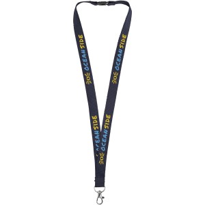 Dylan cotton lanyard with safety clip, Navy (Lanyard, armband, badge holder)