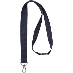 Dylan cotton lanyard with safety clip, Navy (Lanyard, armband, badge holder)