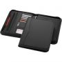 Ebony A4 zippered portfolio, solid black