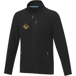 Elevate Amber men's GRS recycled full zip fleece jacket, Solid black (Polar pullovers)