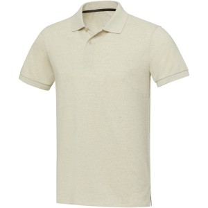 Emerald short sleeve unisex Aware<sup>&trade;</sup> recycled polo, Oatmeal