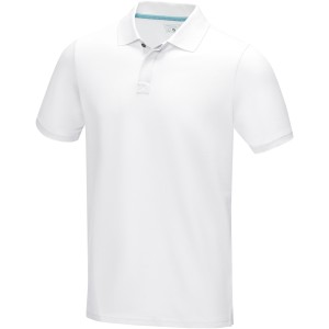 Graphite short sleeve men's  organic polo, White