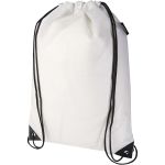 Evergreen GRS recycled non-woven drawstring bag 5L, White (13008001)