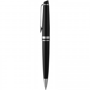 Expert ballpoint pen, solid black,Silver (Metallic pen)