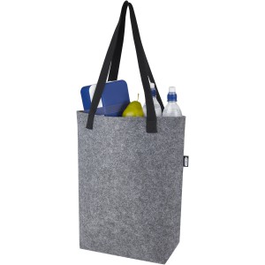 Felta GRS recycled felt tote bag with wide bottom 12L, Medium grey (cotton bag)