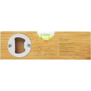 Flush bamboo spirit level with bottle opener, Natural (Tools)