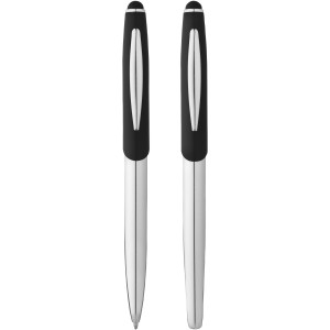 Geneva sophisticated writing set, Silver, solid black (Pen sets)