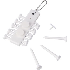 Recycled ABS golf tee set Aveline, white