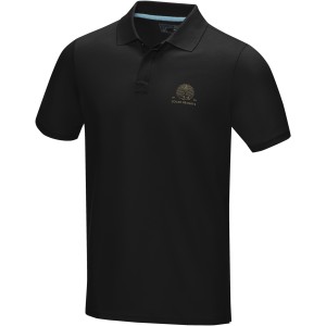 Graphite short sleeve men's  organic polo, Solid black (Polo shirt, 90-100% cotton)