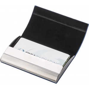 Horizontal, curved business card holder, blue (Card holders)