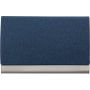 Horizontal, curved business card holder, blue