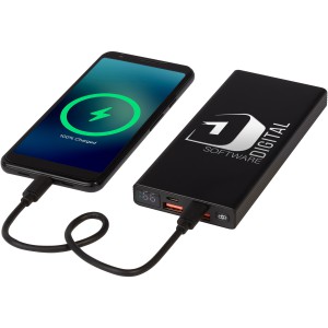 Hybrid 10.000mAh 22.5W aluminum PD power bank, Solid black (Powerbanks)