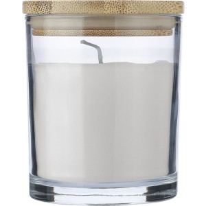 Glass candle Riven, white