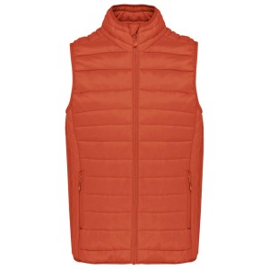 LADIES' LIGHTWEIGHT SLEEVELESS FAKE DOWN JACKET, Burnt Ochre