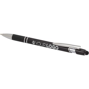 Kish ballpoint pen with silver finish (black ink), Solid bla (Metallic pen)