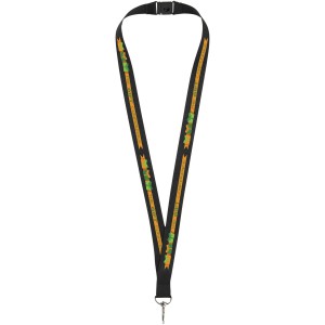 Lago lanyard with break-away closure, solid black (Lanyard, armband, badge holder)