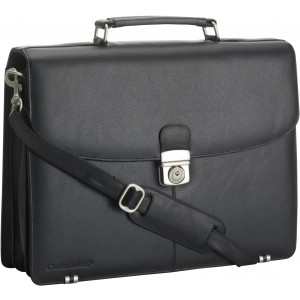 Leather Charles Dickens? briefcase Shia, black (Laptop & Conference bags)