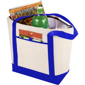 Lighthouse non-woven cooler tote, Natural,Royal blue (Cooler bags)