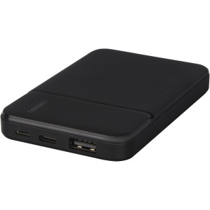 Loop 5000mAh recycled plastic power bank, Solid black (Powerbanks)