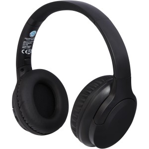 Loop recycled plastic Bluetooth<sup>&reg;</sup> headphones, Solid black