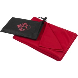 Lucas RPET sport towel 50x100 cm, Red (Towels)