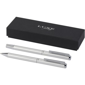 Lucetto recycled aluminium ballpoint and rollerball pen gift (Pen sets)